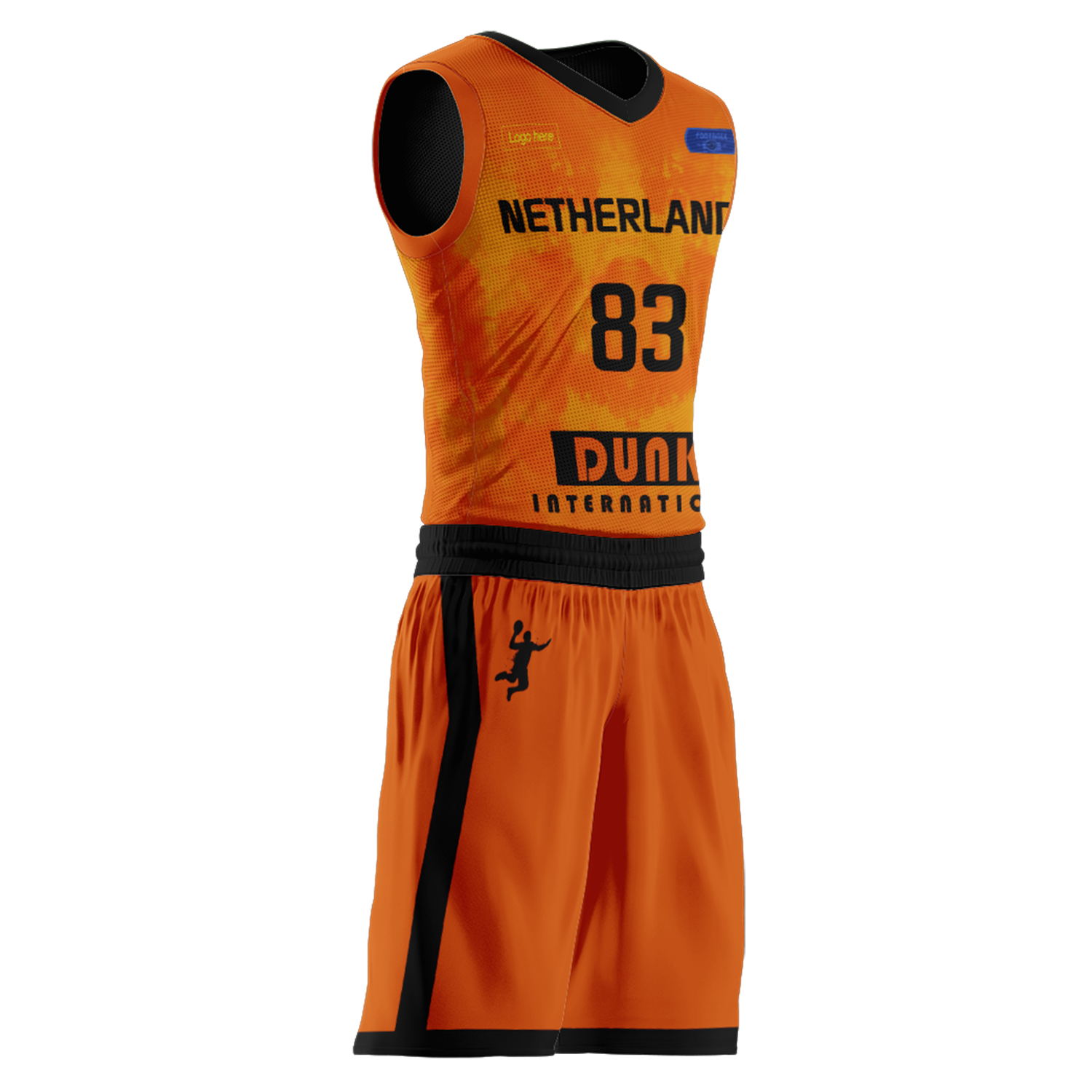Costumes de basket-ball personnalisés de l'équipe des Pays-Bas