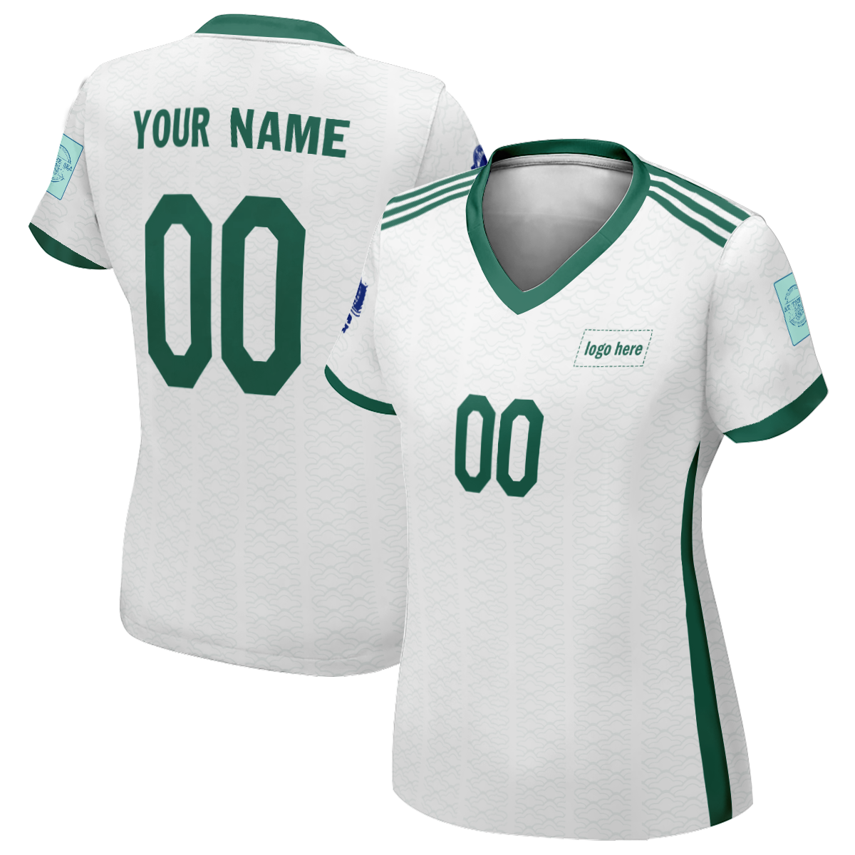 Maillot de football personnalisé de la Coupe du monde d'Algérie authentique pour femmes avec logo