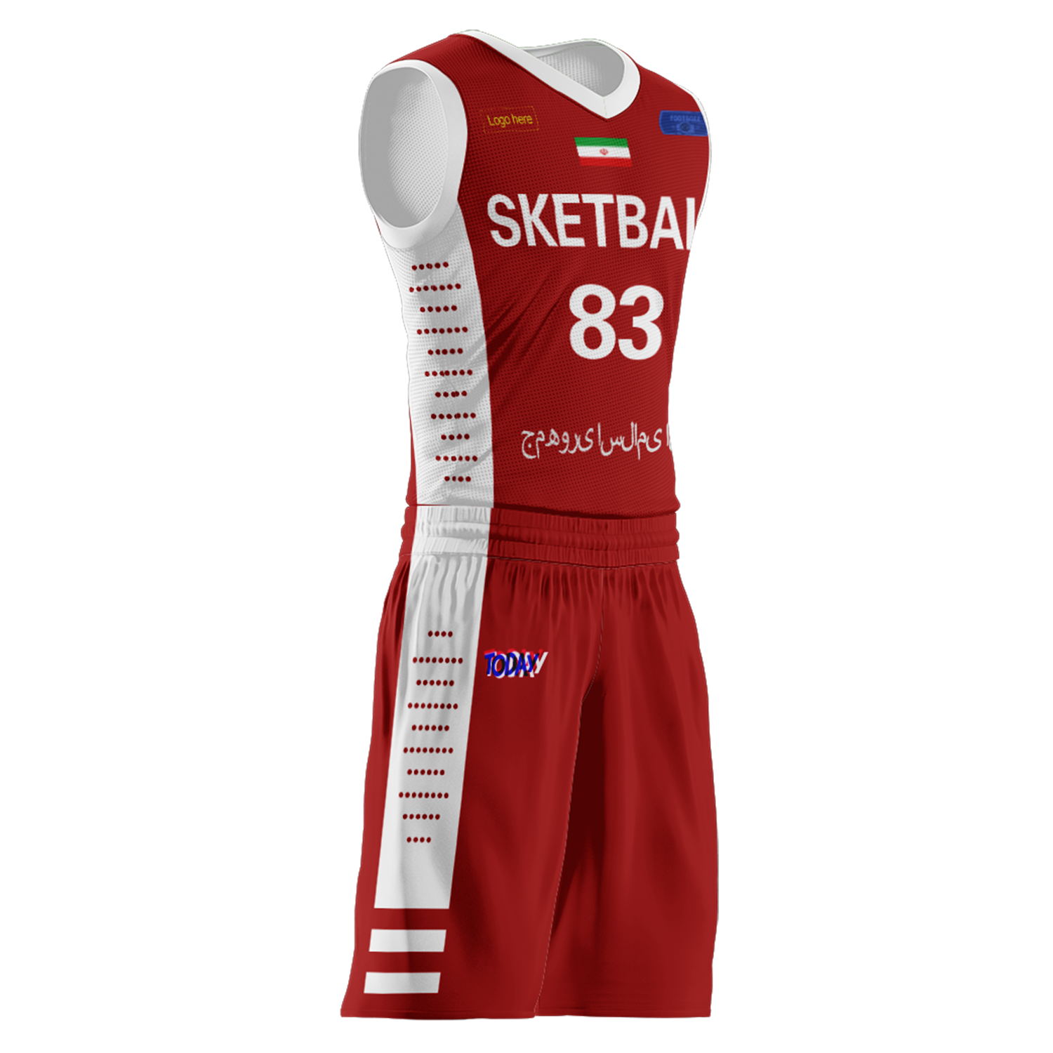 Costumes de basket-ball personnalisés de l'équipe d'Iran