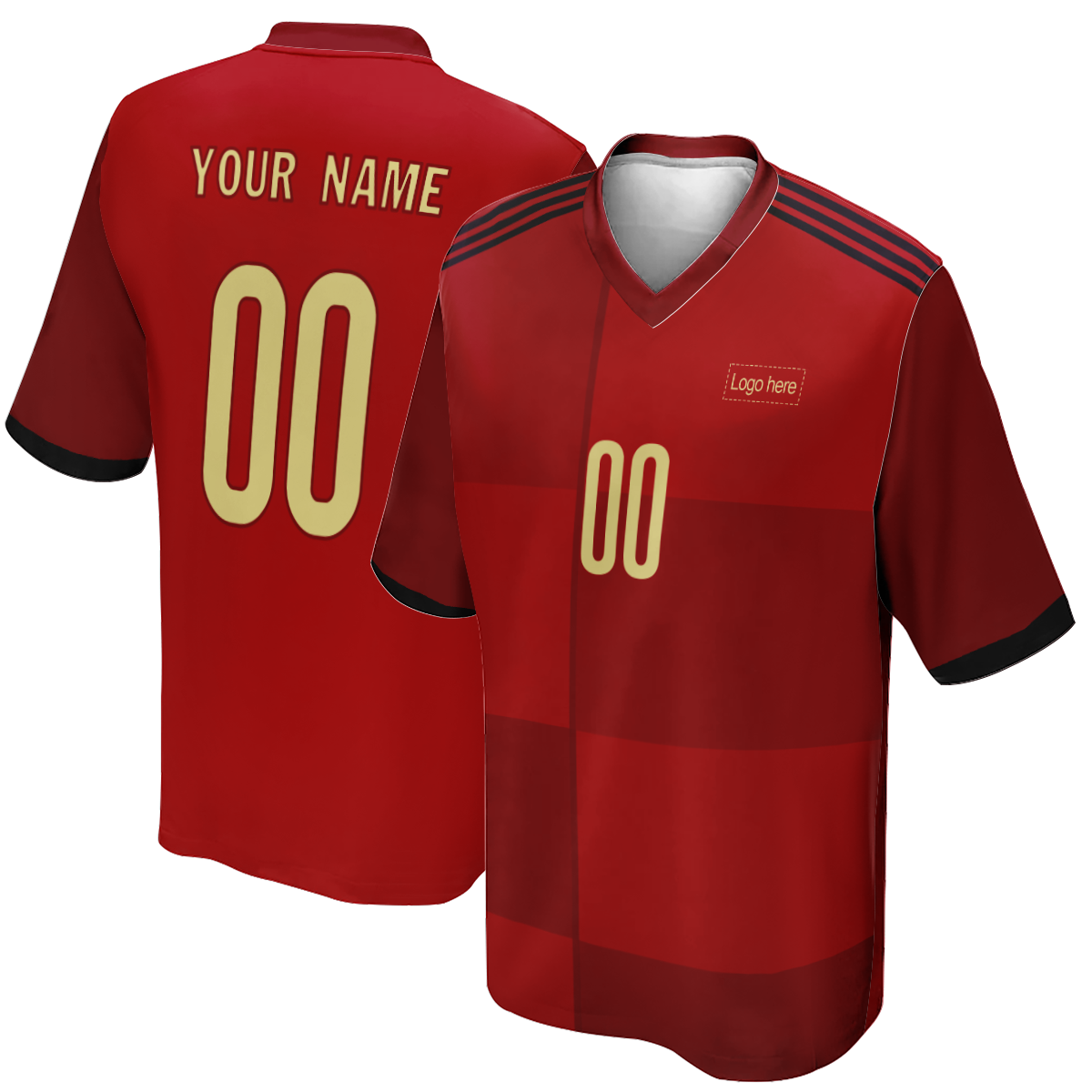 Maillot de football personnalisé Coupe du monde d'Espagne authentique pour homme avec logo