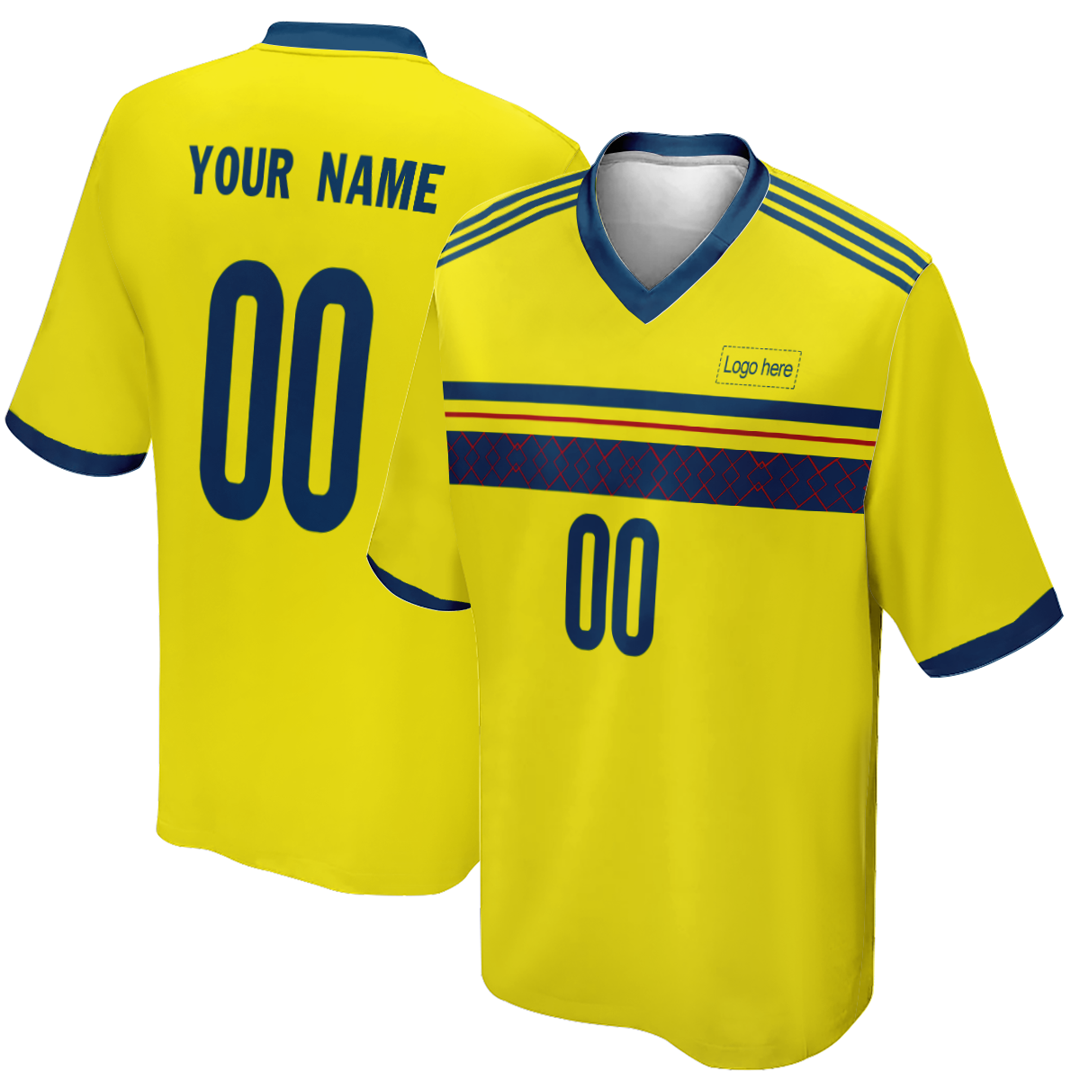 Maillot de football personnalisé de la Coupe du monde de Suède cousu pour hommes avec nom