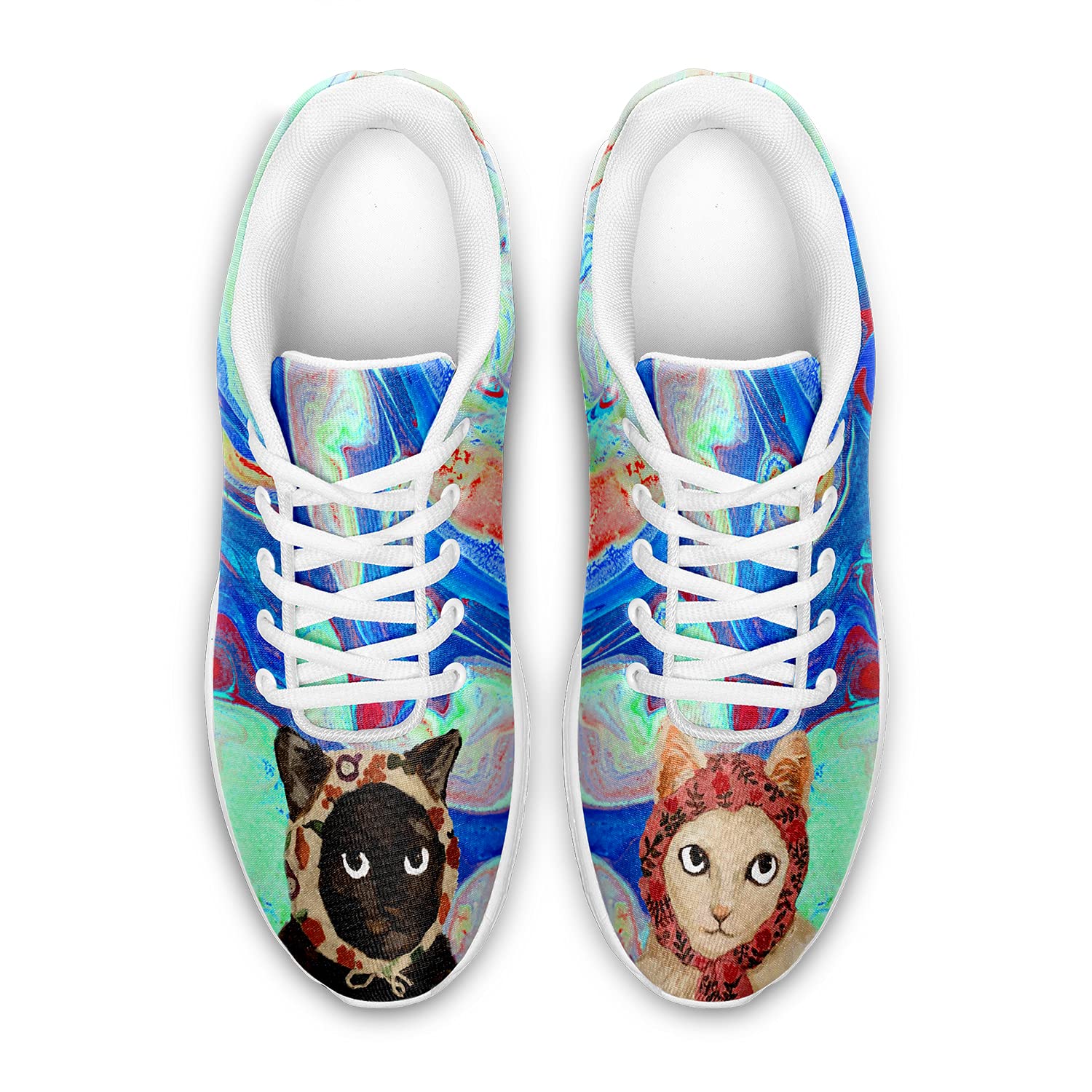 Chaussures décontractées de marche athlétique de chat mignon pour femmes