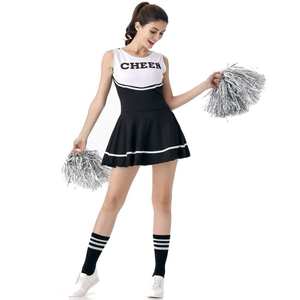 Costume de pom-pom girl noir déguisement lycée musical uniforme de pom-pom girl sans pompon