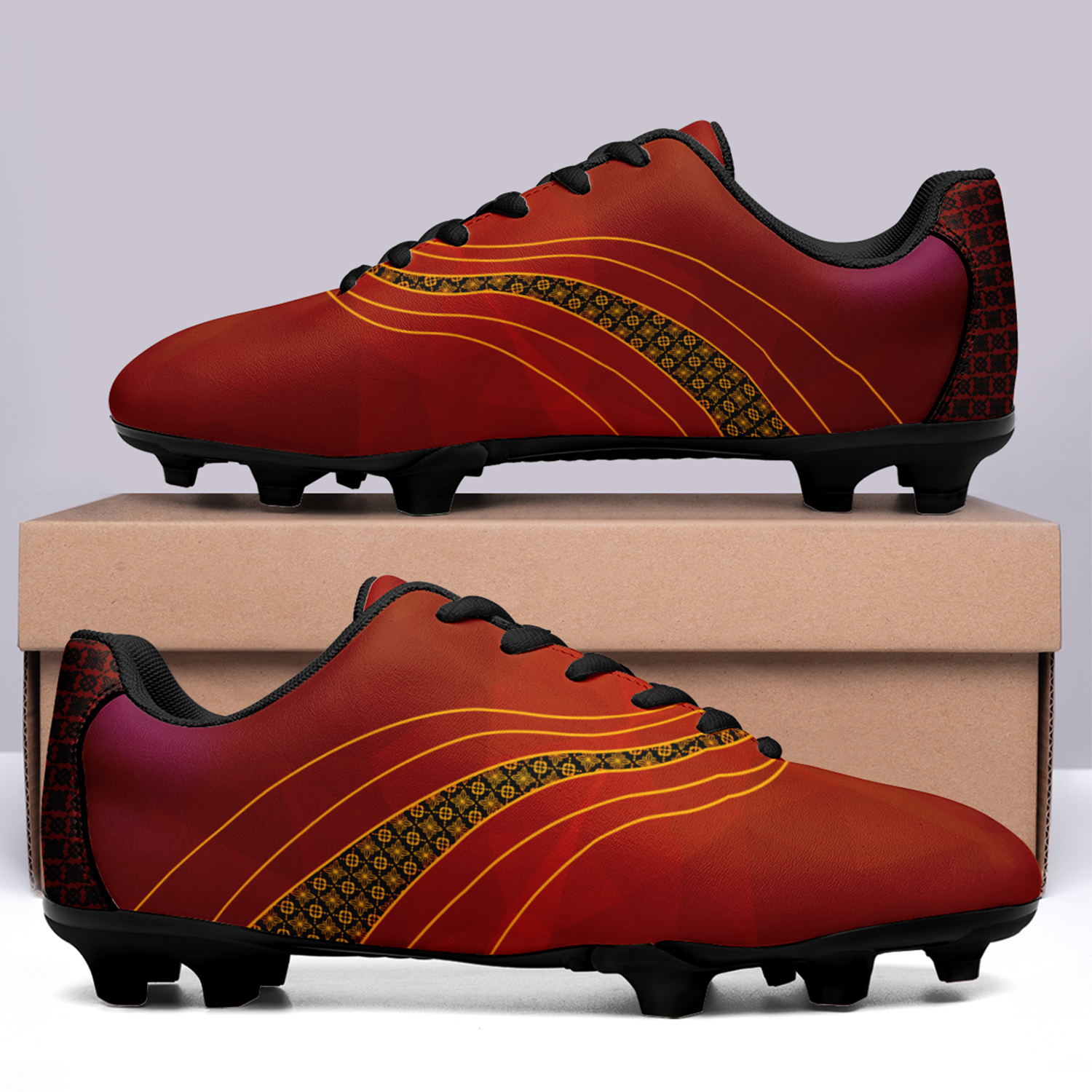Crampons de football en plein air pour terrain ferme de l'équipe d'Espagne de la Coupe du monde de la FIFA 2022 personnalisés