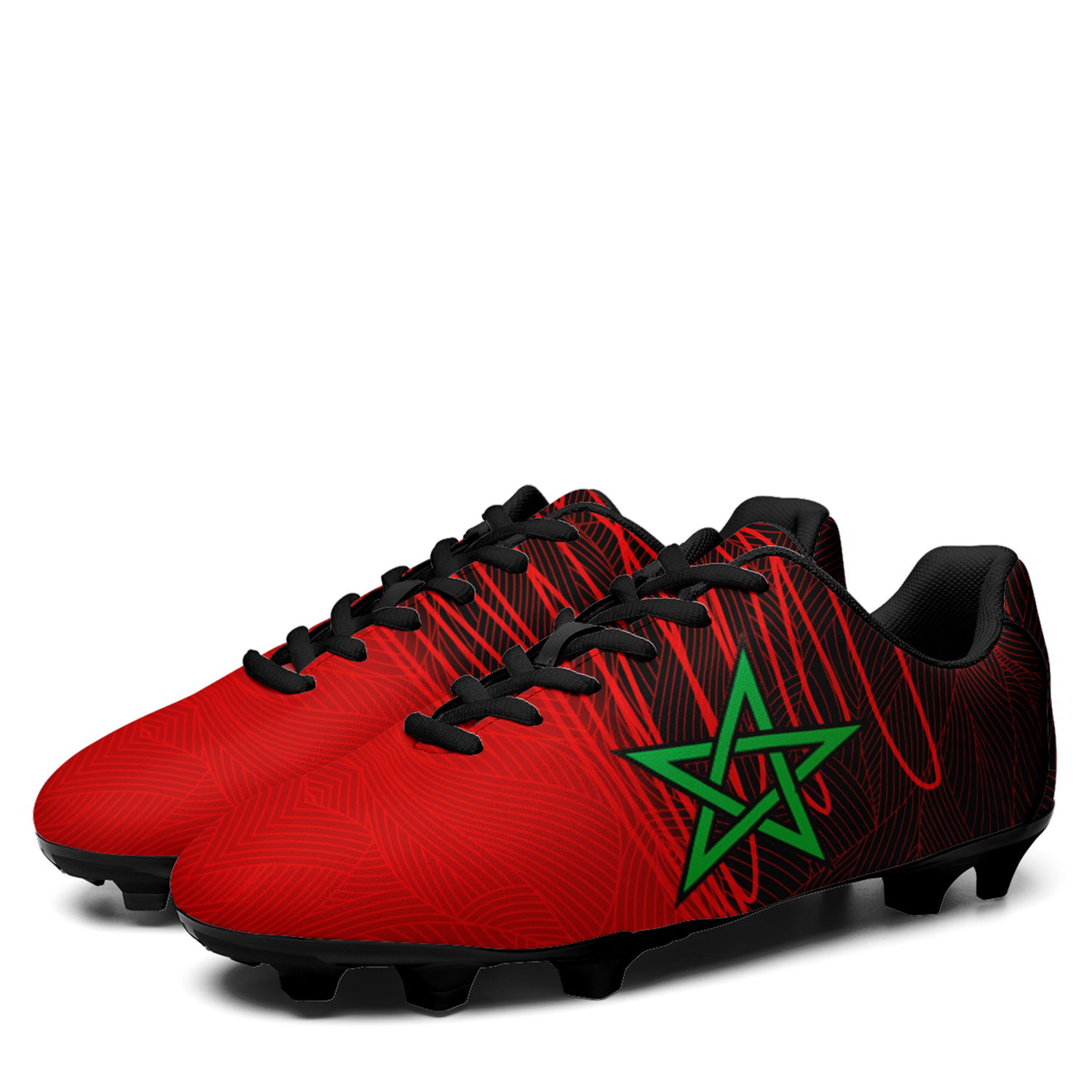Crampons de football en plein air de l'équipe du Maroc de la Coupe du monde de la FIFA 2022 sur mesure