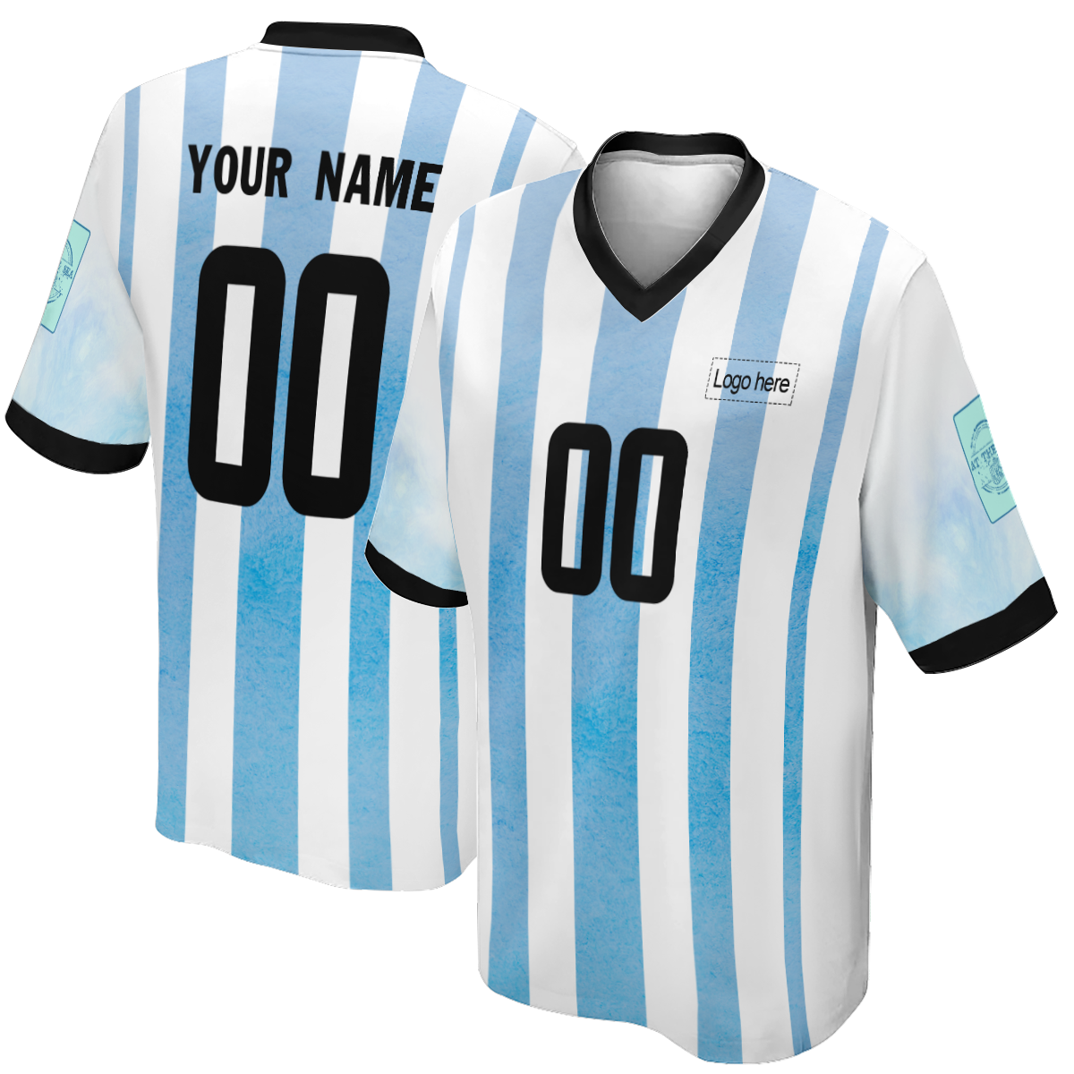 Maillot de football personnalisé de la Coupe du monde d'Argentine professionnelle pour hommes avec nom